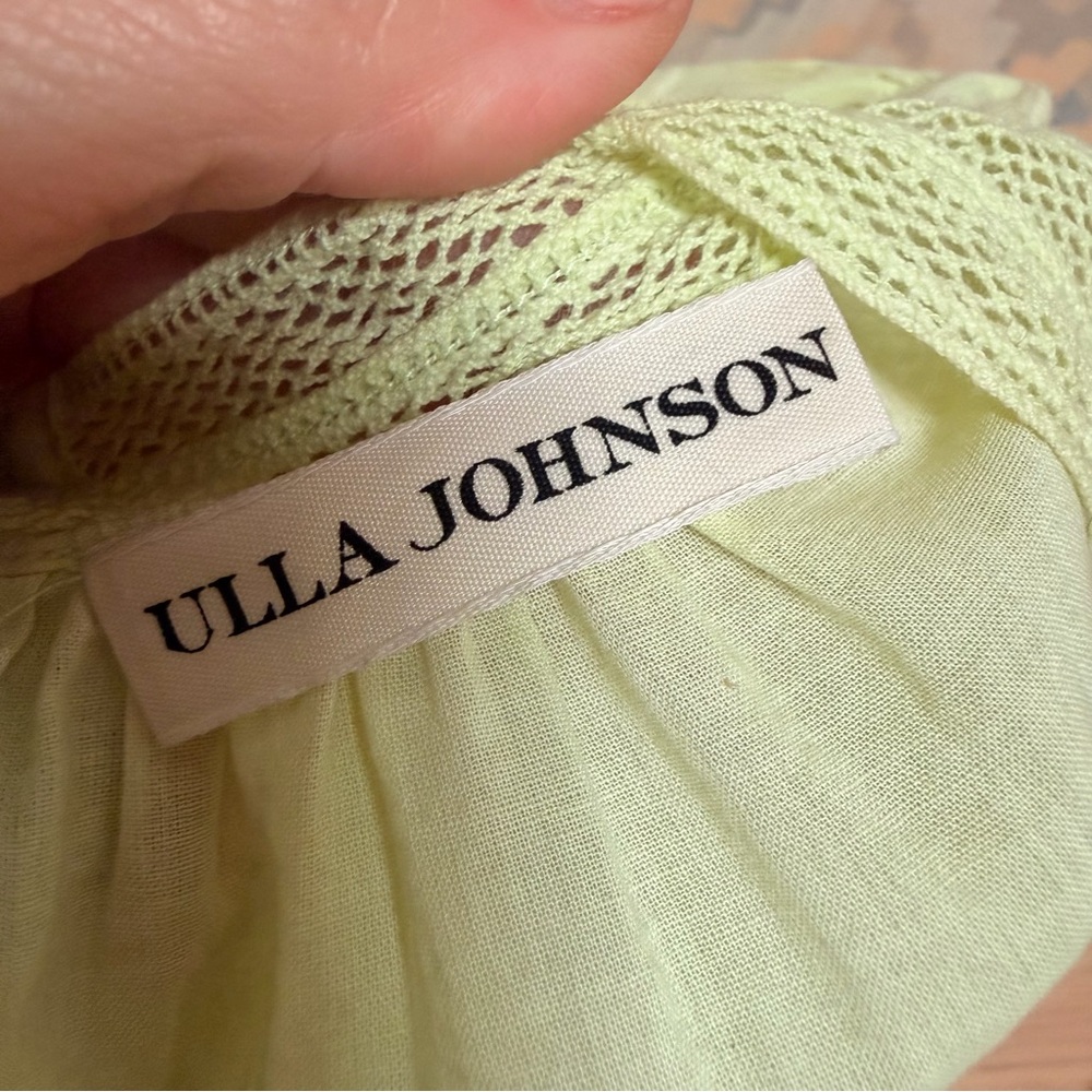 Ulla Johnson Annetta Ruffle Blouse in Pistachio in Size 4 EUC - Picture 6 of 15